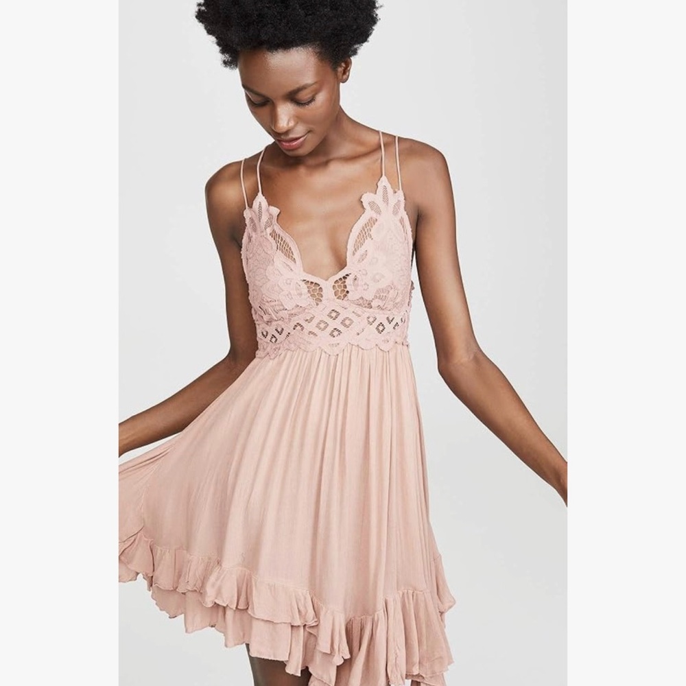 Free People Pink Adella Slip Dress - S